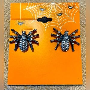 !!NEW!! Spider Earrings with clear stone accents